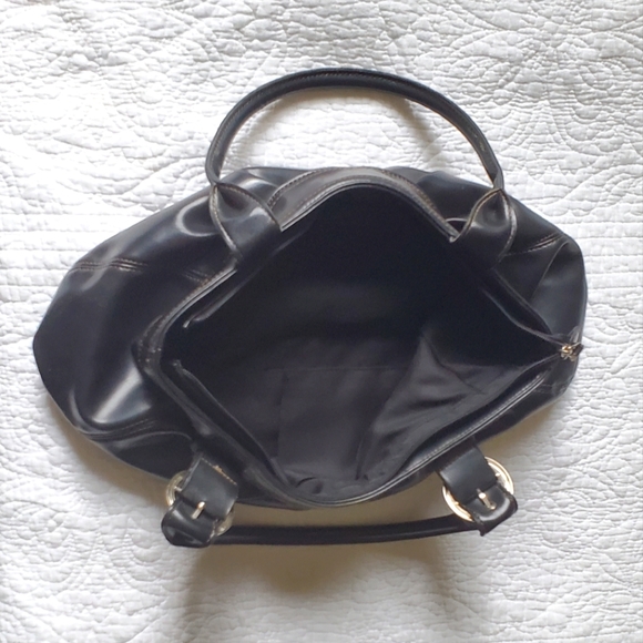 EUC - Black Faux Leather Shoulder Bag - Picture 4 of 8